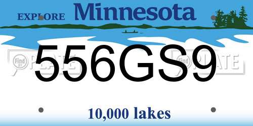 556GS9 Minnesota License Plate