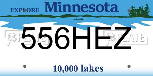 556HEZ Minnesota License Plate
