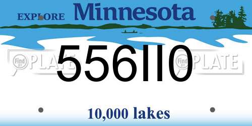 556II0 Minnesota License Plate