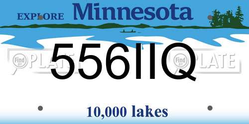 556IIQ Minnesota License Plate