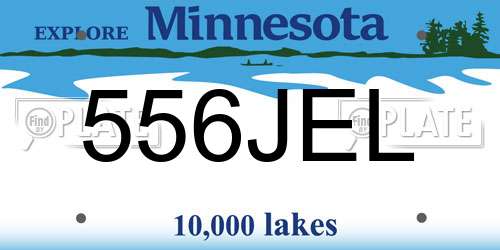 556JEL Minnesota License Plate