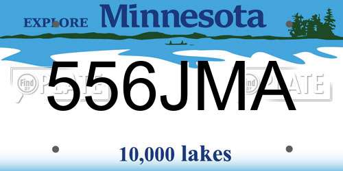 556JMA Minnesota License Plate