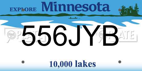 556JYB Minnesota License Plate
