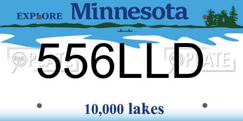 556LLD Minnesota License Plate