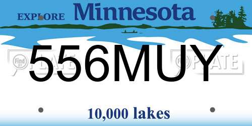 556MUY Minnesota License Plate