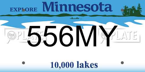556MY Minnesota License Plate