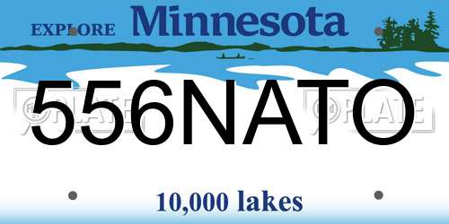 556NATO Minnesota License Plate
