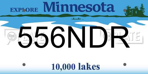 556NDR Minnesota License Plate