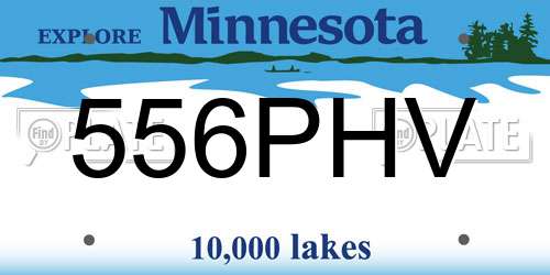556PHV Minnesota License Plate