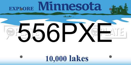 556PXE Minnesota License Plate