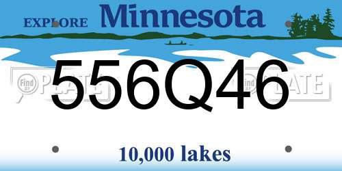 556Q46 Minnesota License Plate