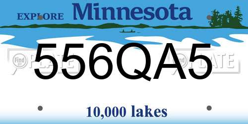 556QA5 Minnesota License Plate