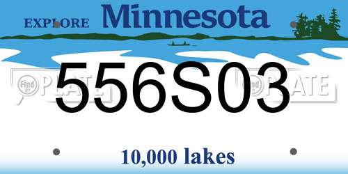 556S03 Minnesota License Plate