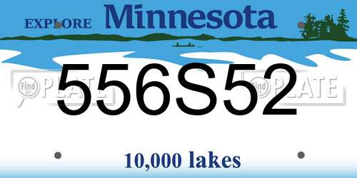 556S52 Minnesota License Plate