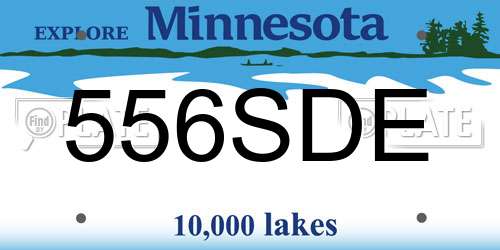 556SDE Minnesota License Plate