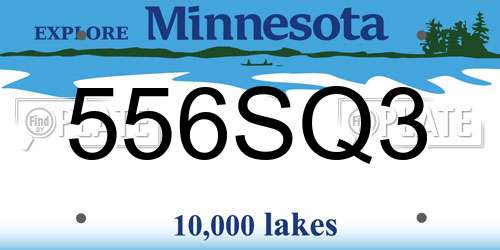 556SQ3 Minnesota License Plate