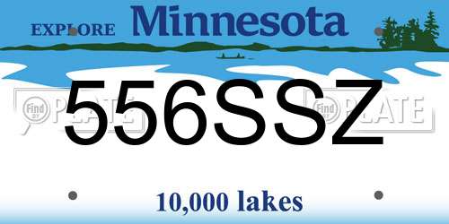 556SSZ Minnesota License Plate