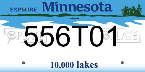 556T01 Minnesota License Plate
