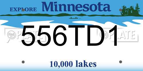 556TD1 Minnesota License Plate
