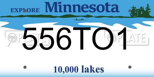 556TO1 Minnesota License Plate