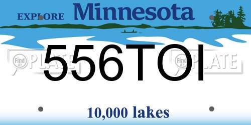 556TOI Minnesota License Plate