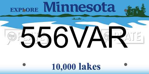556VAR Minnesota License Plate