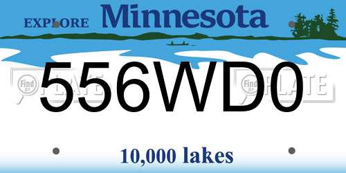 556WD0 Minnesota License Plate