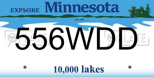 556WDD Minnesota License Plate
