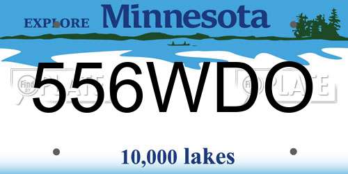 556WDO Minnesota License Plate