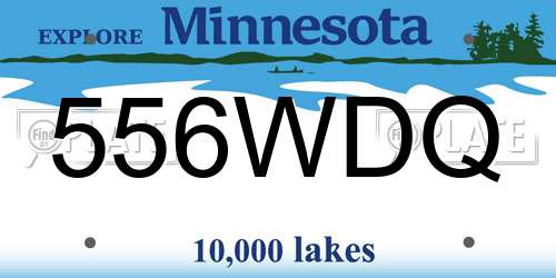 556WDQ Minnesota License Plate