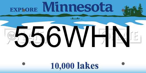 556WHN Minnesota License Plate