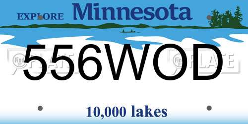 556WOD Minnesota License Plate