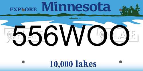 556WOO Minnesota License Plate