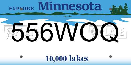 556WOQ Minnesota License Plate