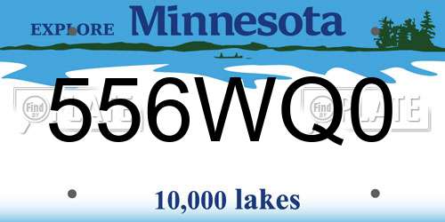 556WQ0 Minnesota License Plate