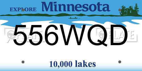 556WQD Minnesota License Plate