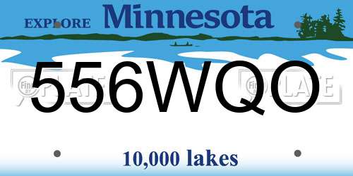 556WQO Minnesota License Plate