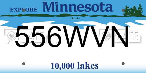 556WVN Minnesota License Plate