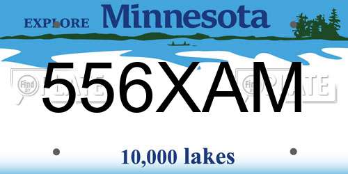 556XAM Minnesota License Plate
