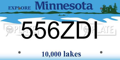 556ZDI Minnesota License Plate