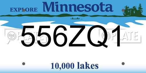 556ZQ1 Minnesota License Plate