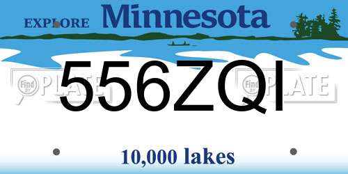 556ZQI Minnesota License Plate