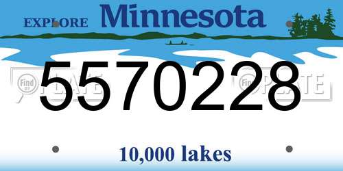 5570228 Minnesota License Plate
