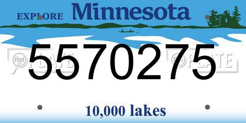 5570275 Minnesota License Plate