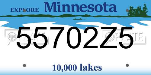 55702Z5 Minnesota License Plate