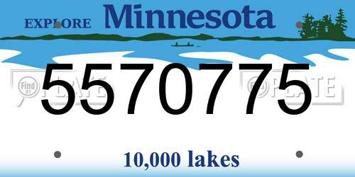 5570775 Minnesota License Plate