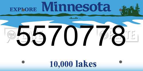 5570778 Minnesota License Plate