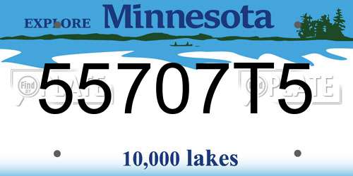 55707T5 Minnesota License Plate
