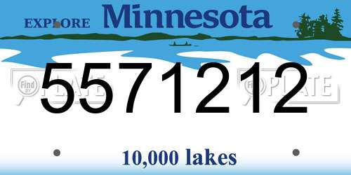 5571212 Minnesota License Plate