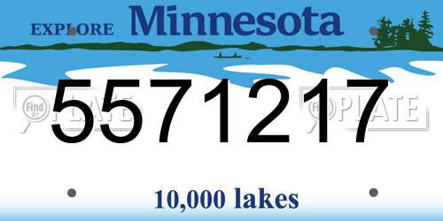 5571217 Minnesota License Plate